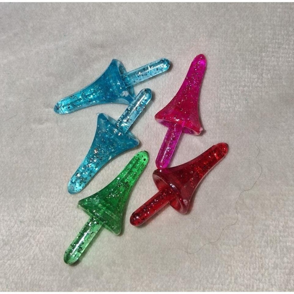 Lot of 5 Glitter Acrylic Ceramic Christmas Tree Replacement Light Pegs Bulbs